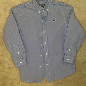 Kids Blue Checkered Vineyard Vines Button Down Shirt